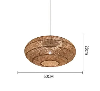 Rattan Pendant Lights Retro Hand-woven Hanging Basket chinese lantern for Dining Room Lights Bedroom Loft kitchen island lights