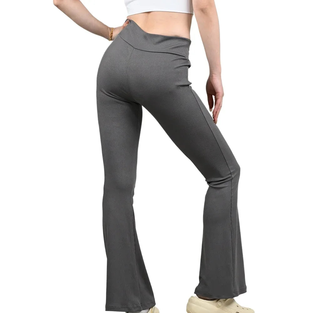 New Women Flared Pants Office Lady Casual Slim Fit Bell Bottoms Trousers Female Skinny Wide Leg Pant Fashion Leggings Plus Size
