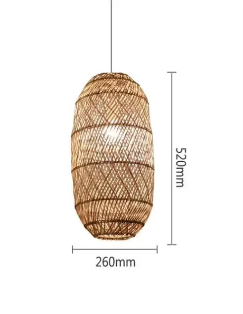 Rattan Pendant Lights Retro Hand-woven Hanging Basket chinese lantern for Dining Room Lights Bedroom Loft kitchen island lights