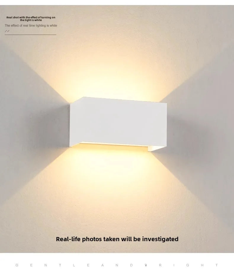 Aluminum LED Wall Lamp Outdoor Waterproof IP65 Interior Wall Light 12W24W Porch Garden Lights Living Room Street Stairs Lighting
