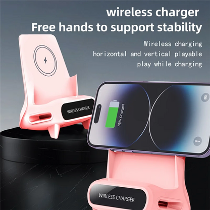 15W Fast Wireless Charger Stand Pad Desktop For PHONE Holder Bracket Charging Station Dock Mount For Mobile White-AB01