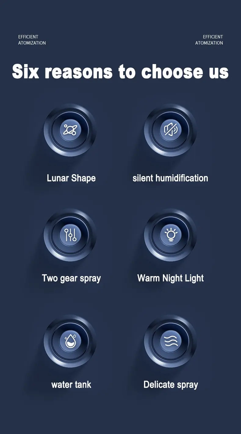 Scent Diffuser Cool Mist Humidifiers LED Essential Oil Moon Lamp Air Humidifier Aroma Diffuser Night Light for Home Office