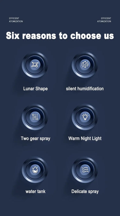 Scent Diffuser Cool Mist Humidifiers LED Essential Oil Moon Lamp Air Humidifier Aroma Diffuser Night Light for Home Office