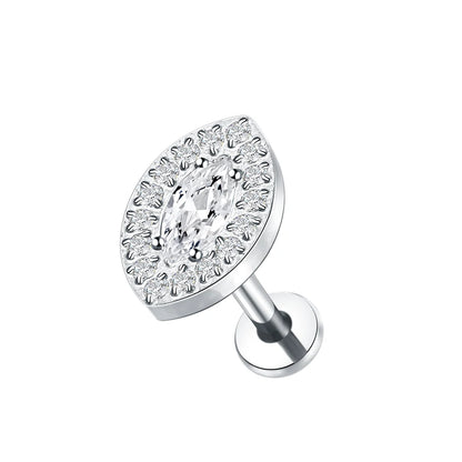 1PC Titanium Zircon Stud Earring Women Exquisite Ear Stud Cartilage Tragus Daith Helix Labret Piercing Body Jewelry