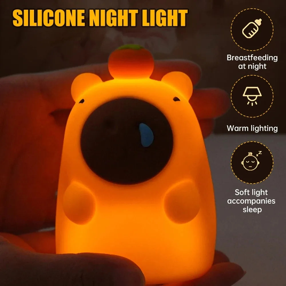 Cute Silicone Capybara Night Light Children&