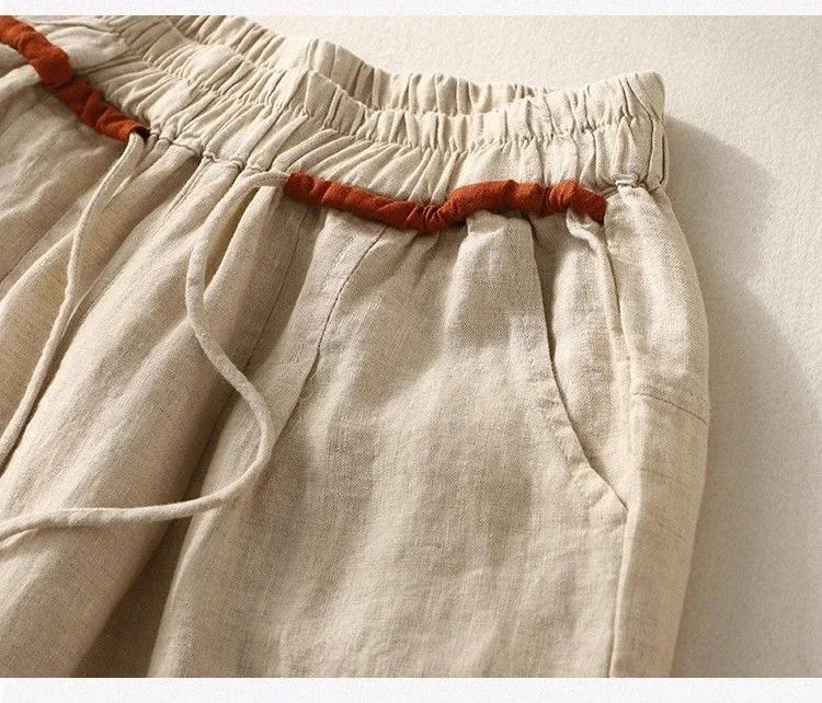 Loose Harem Pants Casual Versatile Fashion Cotton Linen Women&