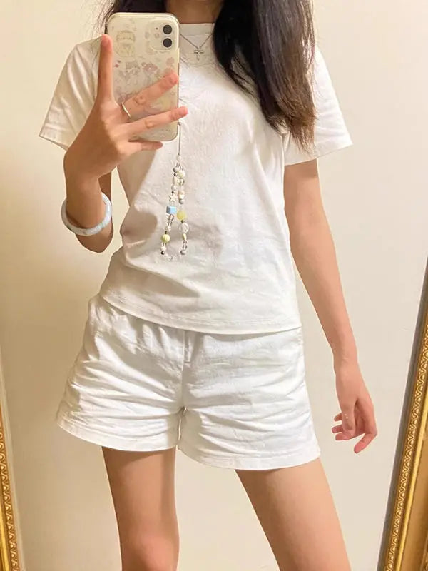 Women Shorts White Shorts Women Harajuku Elegance High Waisted Shorts A Line Slim Casual Hot Girl Straight Pants Sexy Shorts
