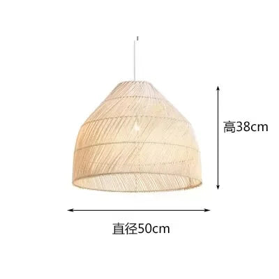 Rattan Pendant Lights Retro Hand-woven Hanging Basket chinese lantern for Dining Room Lights Bedroom Loft kitchen island lights