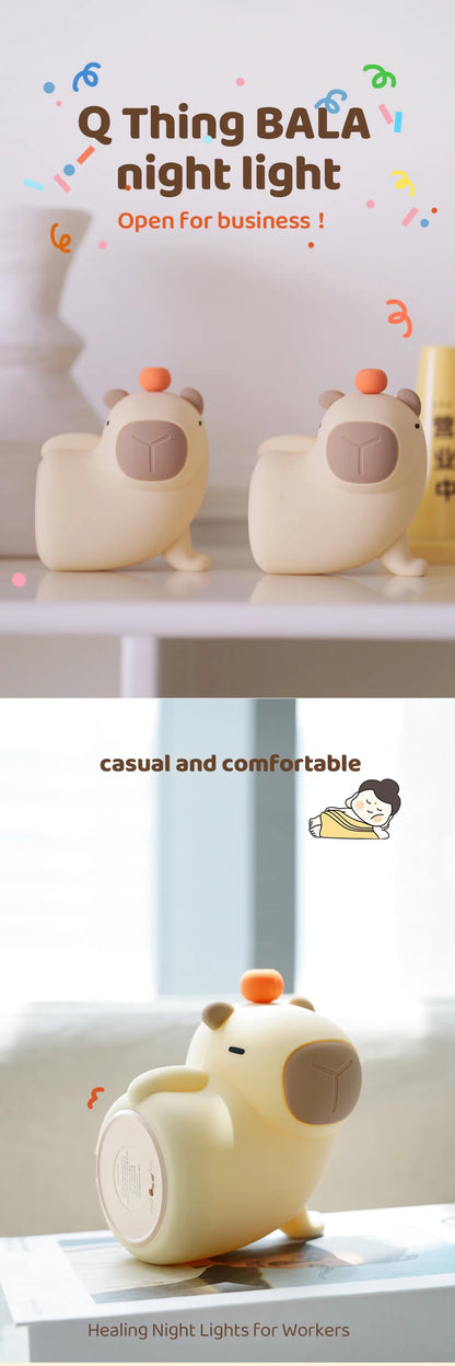 Cute Silicone Capybara Night Light Children&