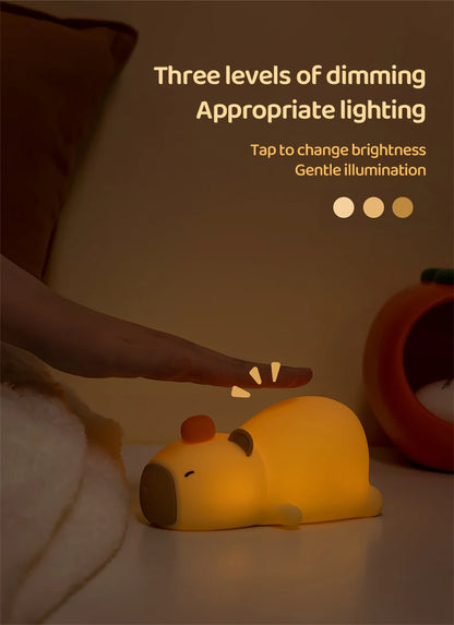 Cute Silicone Capybara Night Light Children&