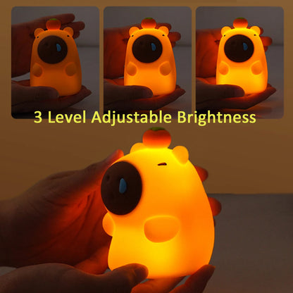Cute Silicone Capybara Night Light Children&