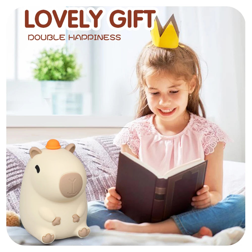 Cute Silicone Capybara Night Light Children&