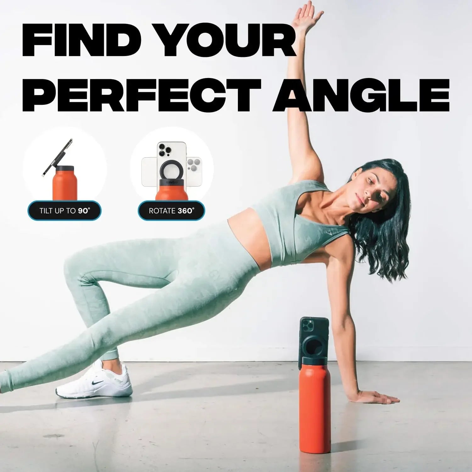 2024 720ml Unique Magnet Water Bottle 304 Stainless Steel Insulated Magsafe Water Bottle with Magnetic Cell Phone Holder