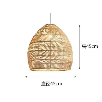 Rattan Pendant Lights Retro Hand-woven Hanging Basket chinese lantern for Dining Room Lights Bedroom Loft kitchen island lights