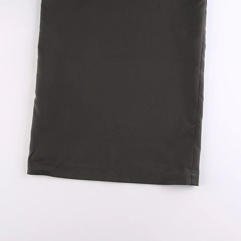 Shirring Casual Wide Leg Pants Women High Waist Street Basic Loose Sweat Trousers Korean Retro Gray Office Y2K Lady Pants