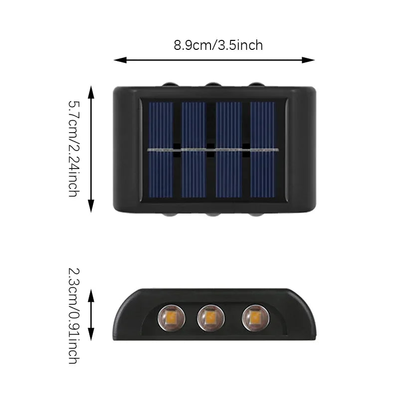 Solar LED Light, Outdoor Waterproof Wall Lamp, Dusk to Dawn Fence Lighting for Summer Garden Yard Porch Walkway Camping Home Dec