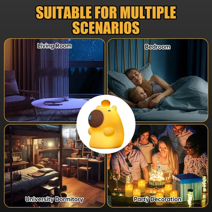 Cute Silicone Capybara Night Light Children&