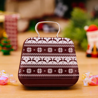 Christmas Decoration 2024  Metal Box Handbag Shape Tin Jar Jewelry Storage Case Kids Gift Can Storage Boxes Xms Party Decors