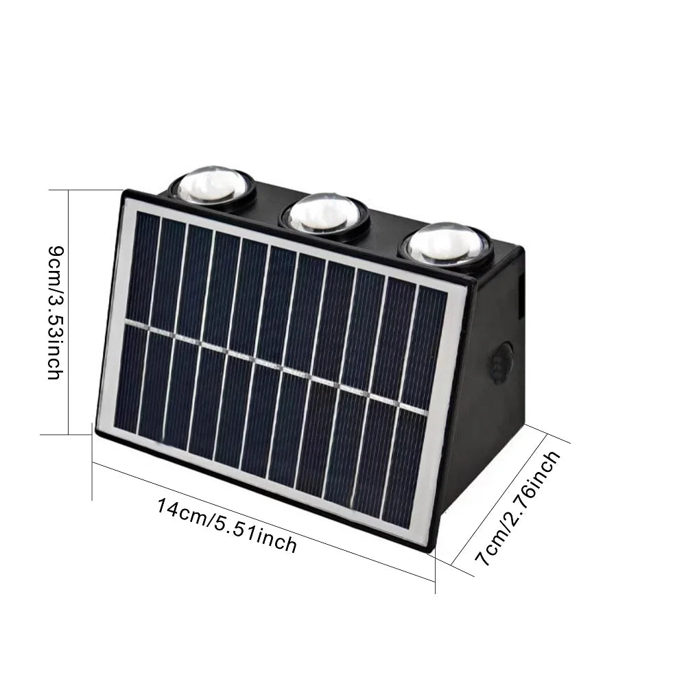 Outdoor Waterproof Wall Light Decorative Wall Lamp LED Solar Wall Lamp Up and Down Illuminate Home Garden Yard Decotration G6