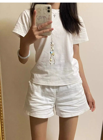Women Shorts White Shorts Women Harajuku Elegance High Waisted Shorts A Line Slim Casual Hot Girl Straight Pants Sexy Shorts