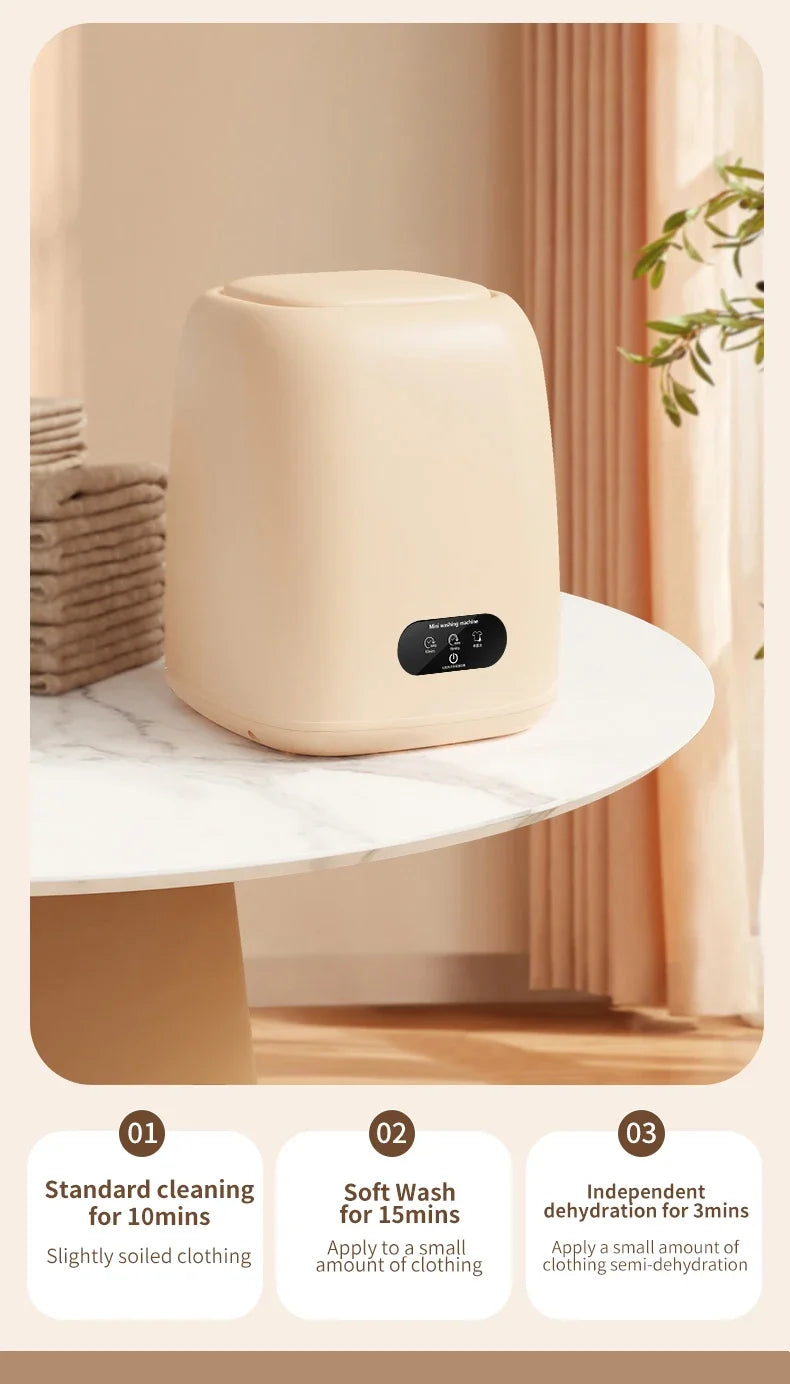 9L Portable Washing Machine Large Capacity Clothes Spin Dryer Bucket Travel Underwear Socks Ultrasonic Mini Washer