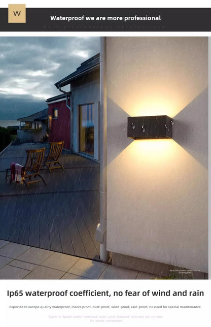 Aluminum LED Wall Lamp Outdoor Waterproof IP65 Interior Wall Light 12W24W Porch Garden Lights Living Room Street Stairs Lighting