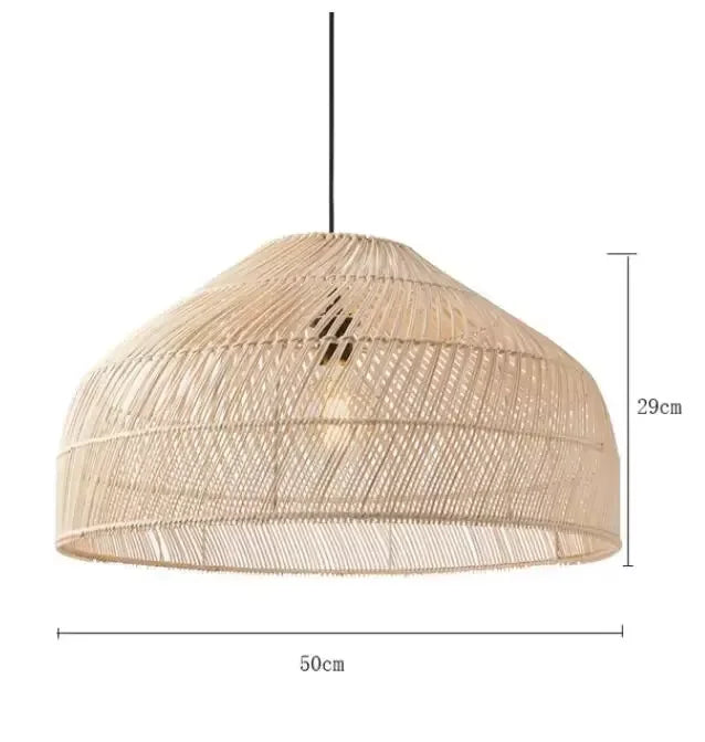 Rattan Pendant Lights Retro Hand-woven Hanging Basket chinese lantern for Dining Room Lights Bedroom Loft kitchen island lights