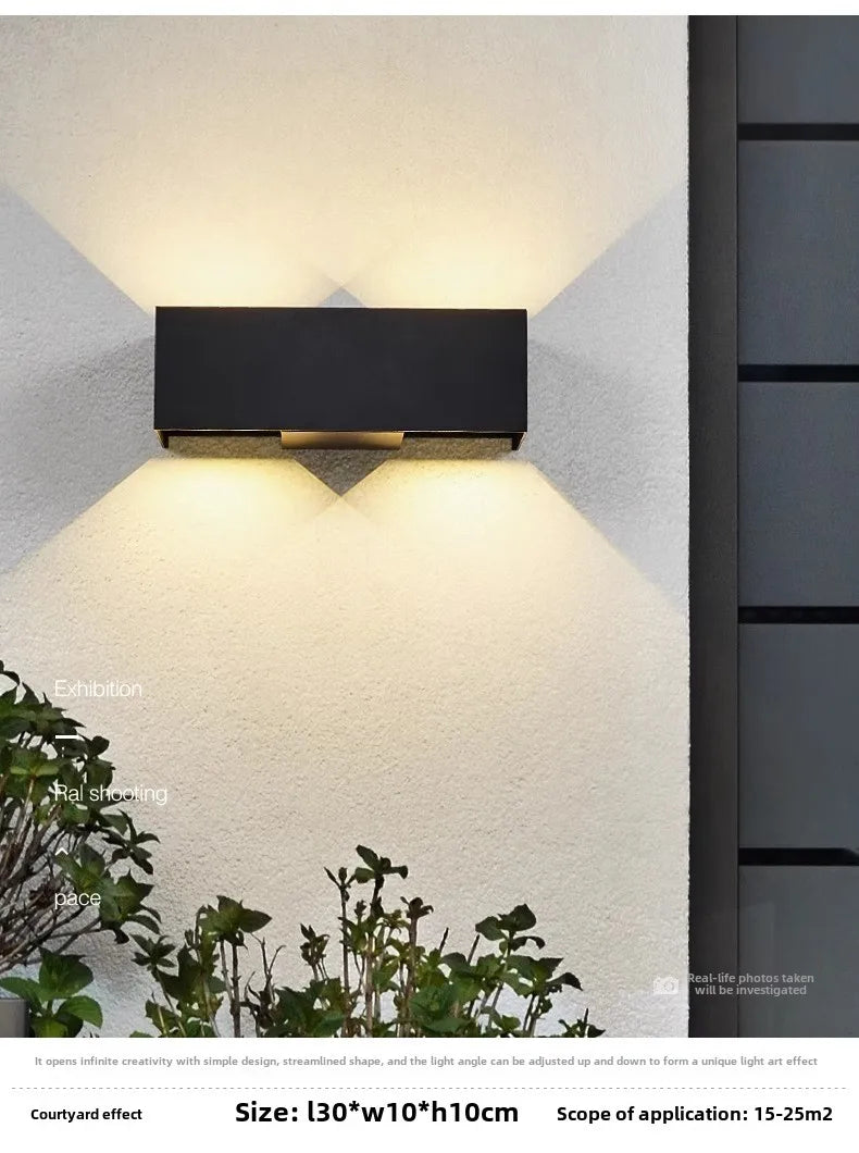 Aluminum LED Wall Lamp Outdoor Waterproof IP65 Interior Wall Light 12W24W Porch Garden Lights Living Room Street Stairs Lighting