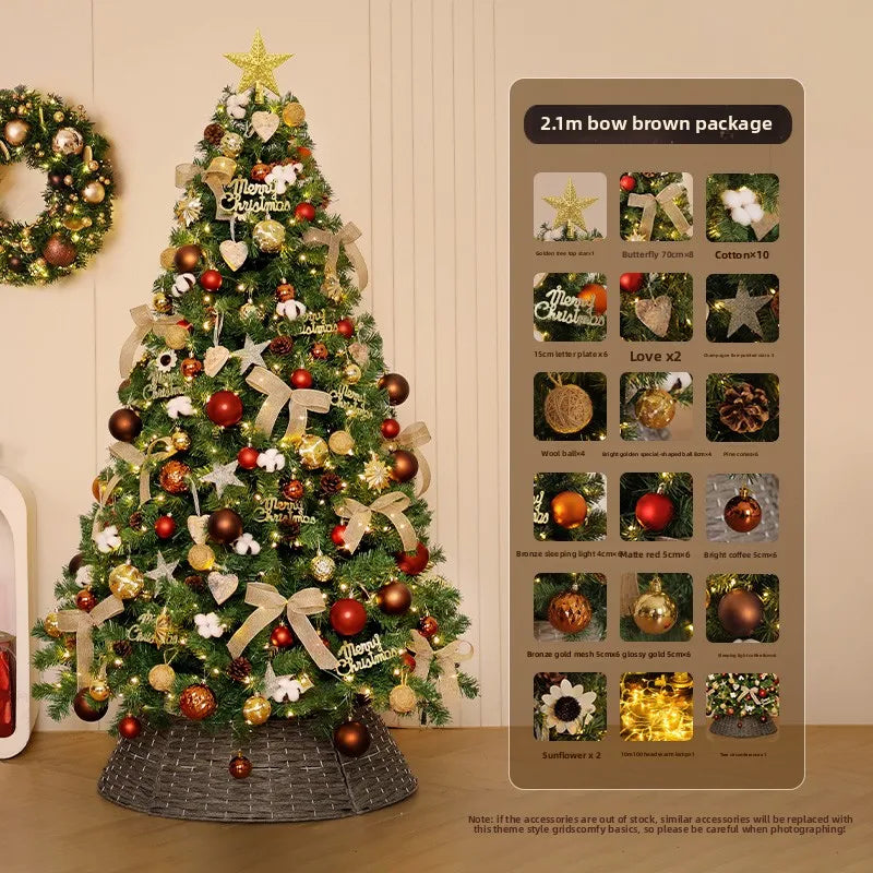 Christmas tree household large high-end Christmas decoration 2026 new living room DIY ornament scene layout
