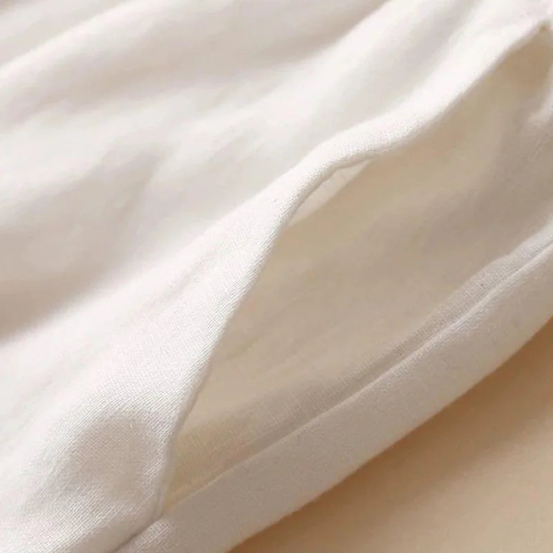 Fashion Full Length Casual Pants for Women Cotton Linen Wide Leg Pants Solid Summer Pants Female Loose High Waist Straight Trous