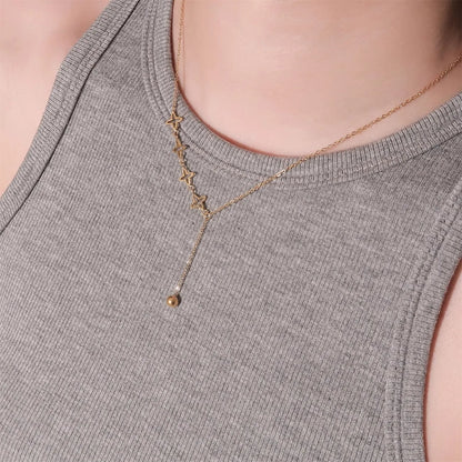 Minimalist Cute Tiny Heart Stars Stacked Choker Necklace Stainless Steel Gold Plated Chain Ladies Women Fashion Delicate Gift