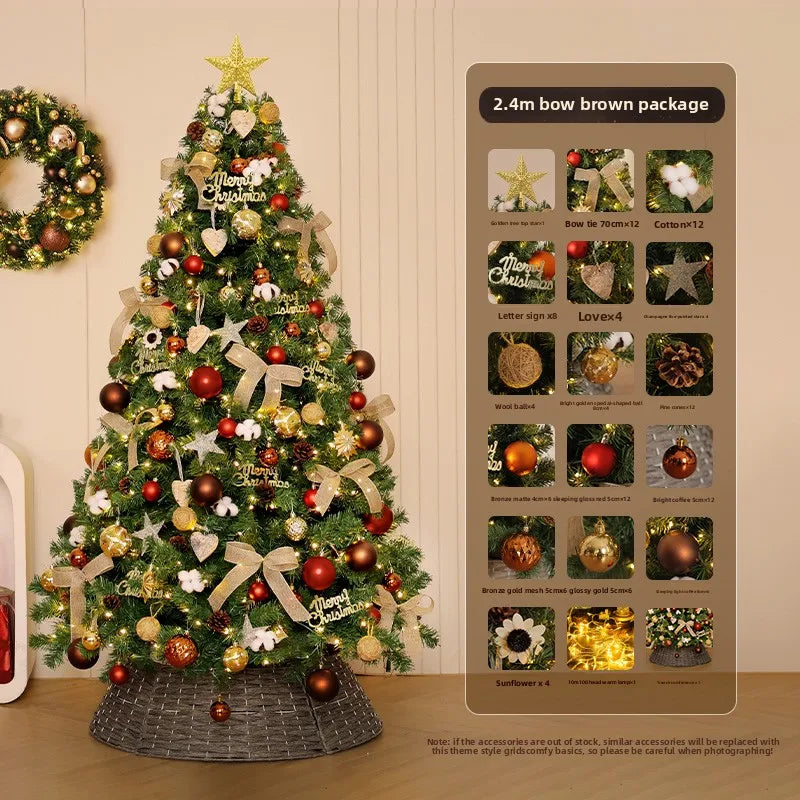 Christmas tree household large high-end Christmas decoration 2026 new living room DIY ornament scene layout