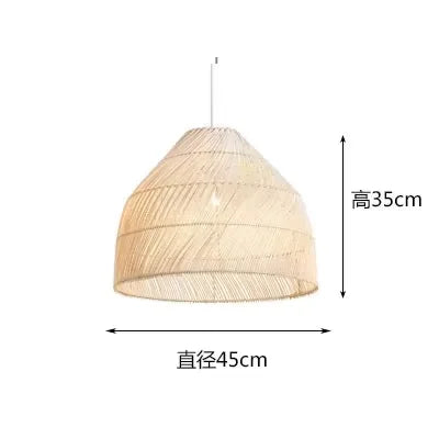 Rattan Pendant Lights Retro Hand-woven Hanging Basket chinese lantern for Dining Room Lights Bedroom Loft kitchen island lights