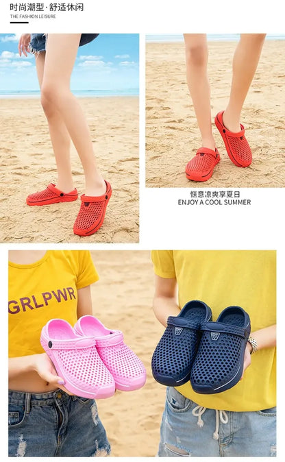 Couple’s EVA Clog Slippers Men Flat Sandals Man Women Summer Slippers Garden Shoes Outdoor Beach Clogs Home Slide Slip-on Shoes