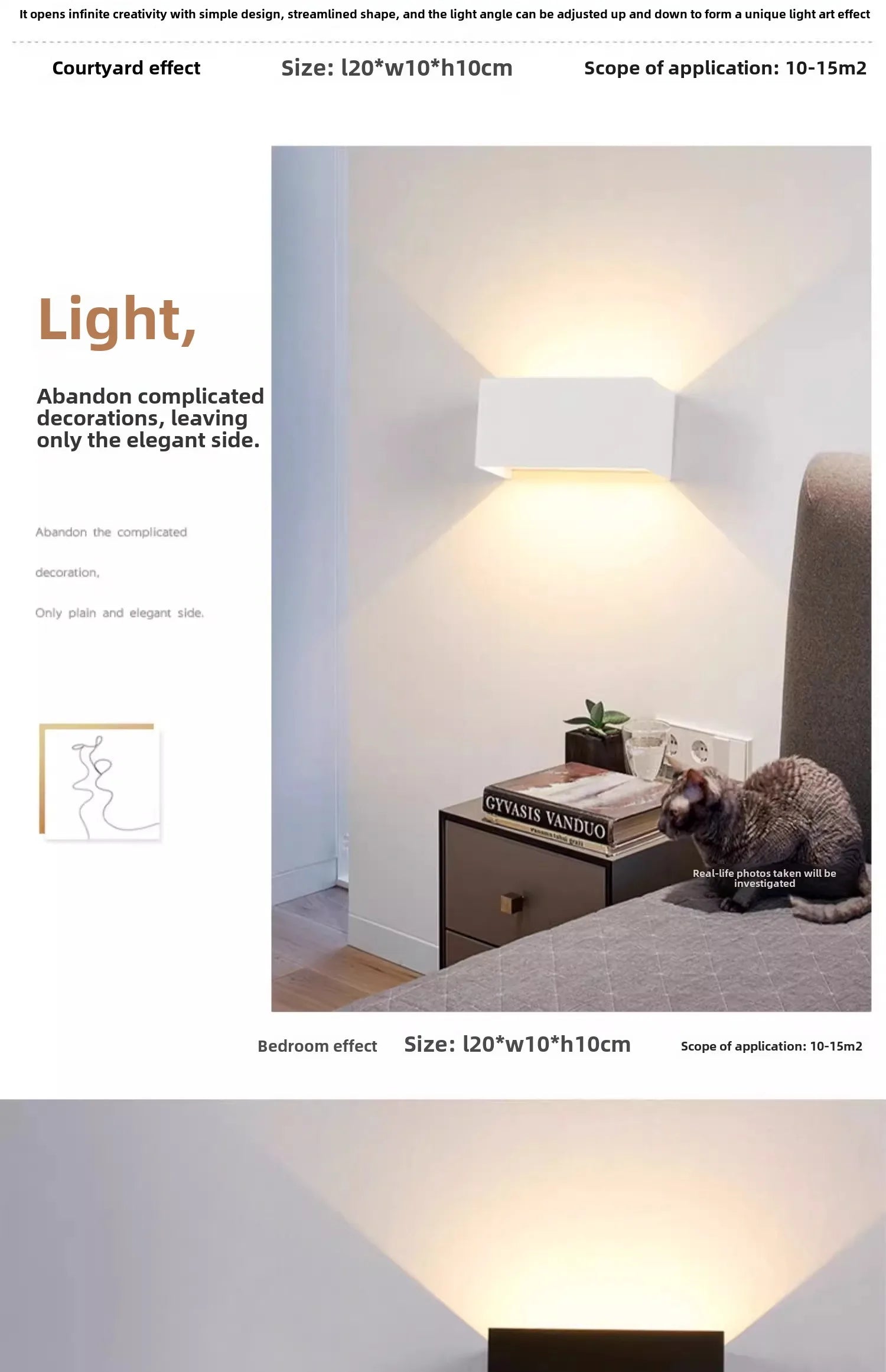 Aluminum LED Wall Lamp Outdoor Waterproof IP65 Interior Wall Light 12W24W Porch Garden Lights Living Room Street Stairs Lighting