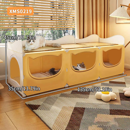 Cat Nest for All Seasons, Semi-Enclosed, Safe, Large Cat Nest Room, Cool and Cool in Summer