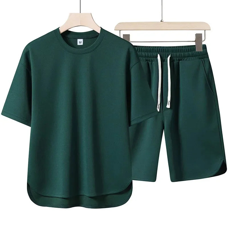 Short Sleeve High-Neck Top &amp; Shorts