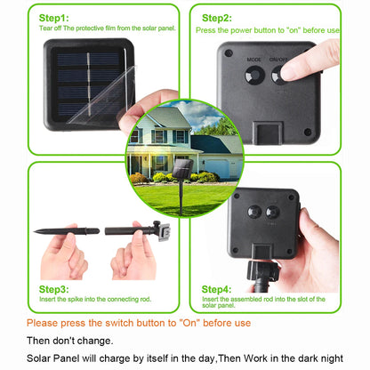 4.5M-12M LED Solar String Fairy Lights Waterproof Patio For Christmas Outdoor Party Decoration Holiday Garland Garden Lamps