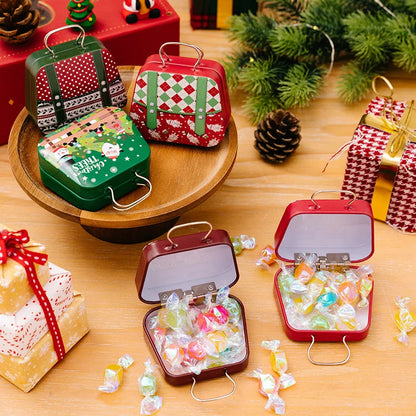 Christmas Decoration 2024  Metal Box Handbag Shape Tin Jar Jewelry Storage Case Kids Gift Can Storage Boxes Xms Party Decors
