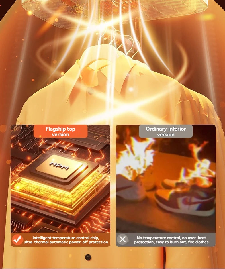 New Mini Portable Dryer Foldable Electric Dryer Intelligent Timed Fast Drying Household Cabinet with Drying Bag Compact Travel