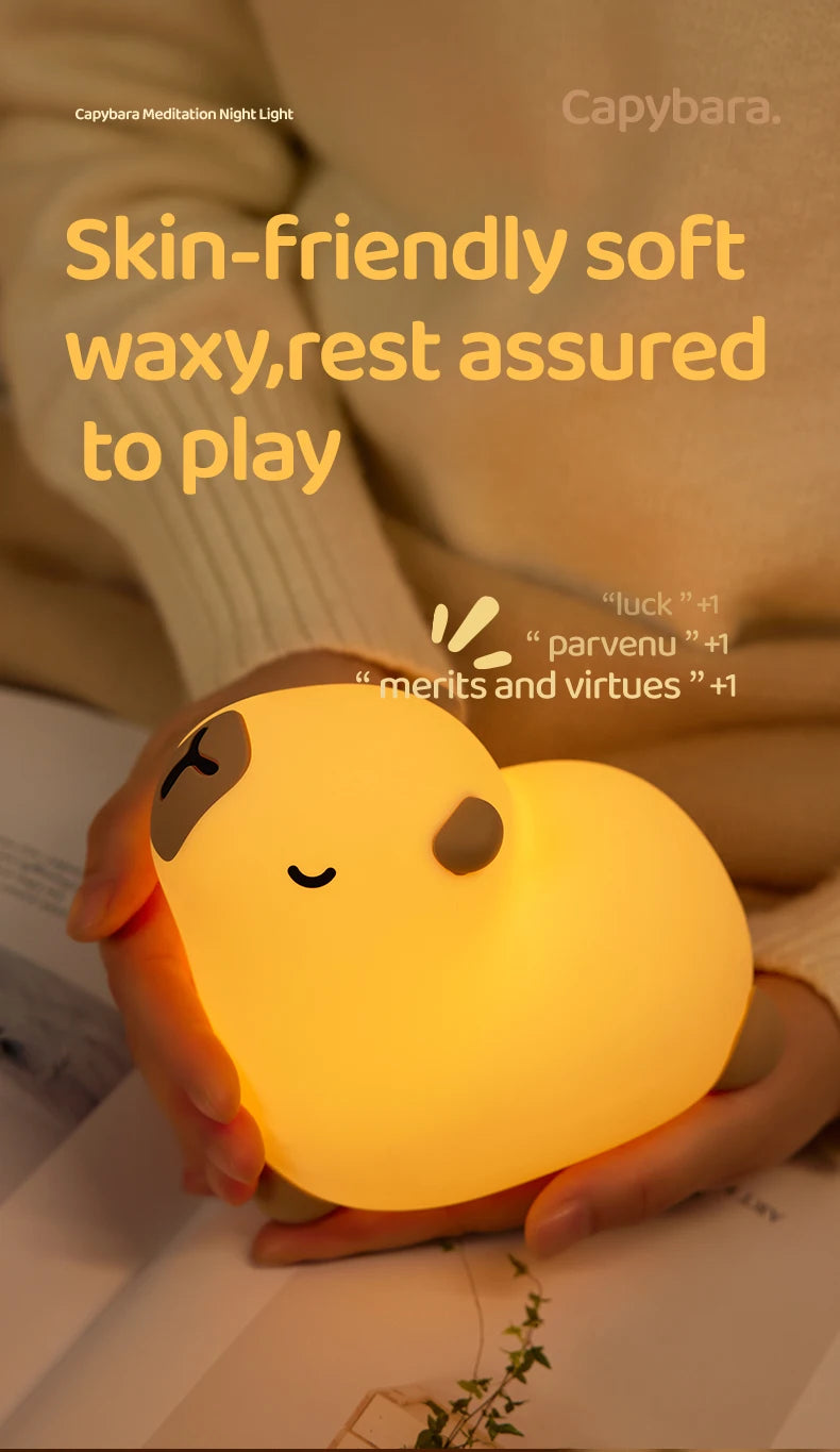Cute Silicone Capybara Night Light Children&