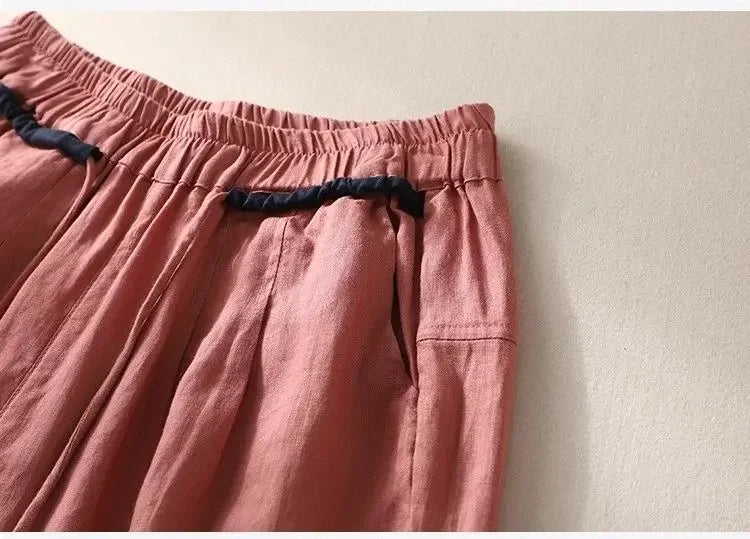 Loose Harem Pants Casual Versatile Fashion Cotton Linen Women&