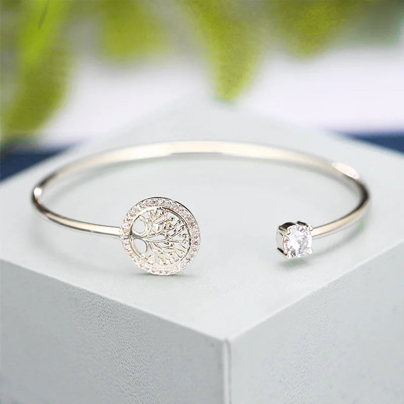 Fashion beautiful Tree of Life Lady bracelet personality lovely Tree of Life can open adjustable rhinestone hand ornaments gifts