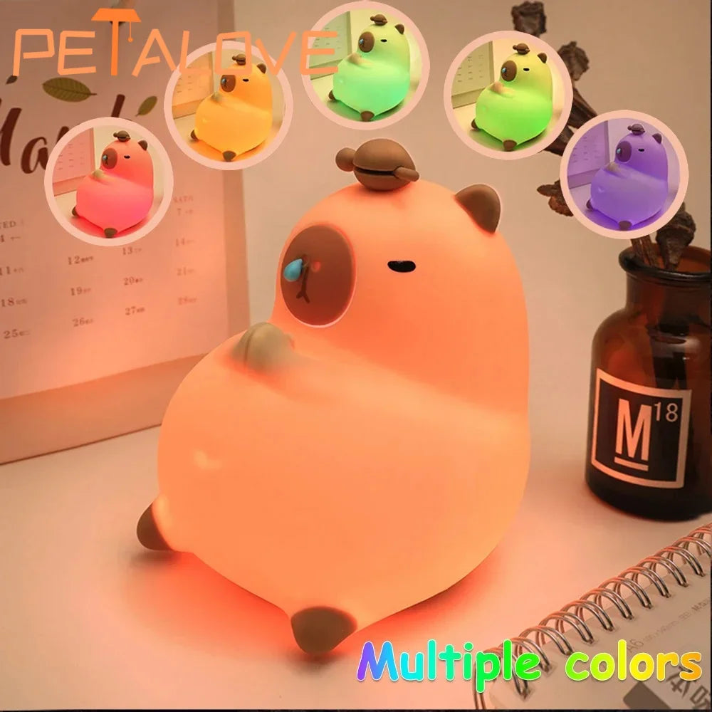Cute Silicone Capybara Night Light Children&