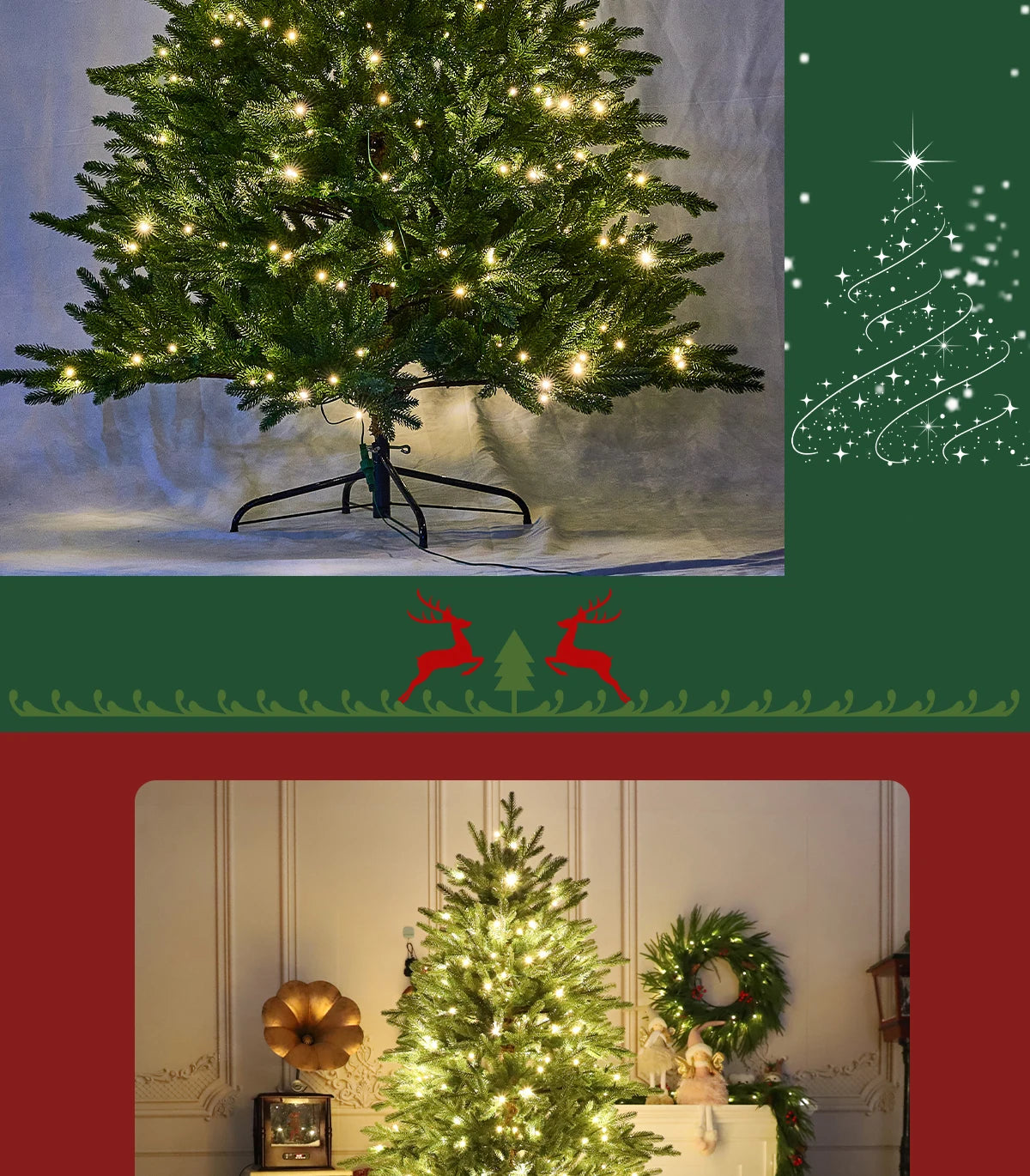 Christmas tree - Pure white encrypted simulation of a bare tree - Large high-end Christmas decoration item