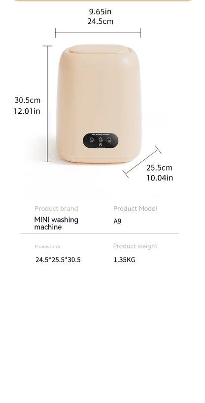 9L Portable Washing Machine Large Capacity Clothes Spin Dryer Bucket Travel Underwear Socks Ultrasonic Mini Washer