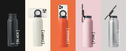 2024 720ml Unique Magnet Water Bottle 304 Stainless Steel Insulated Magsafe Water Bottle with Magnetic Cell Phone Holder