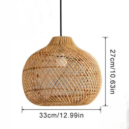 Rattan Pendant Lights Retro Hand-woven Hanging Basket chinese lantern for Dining Room Lights Bedroom Loft kitchen island lights