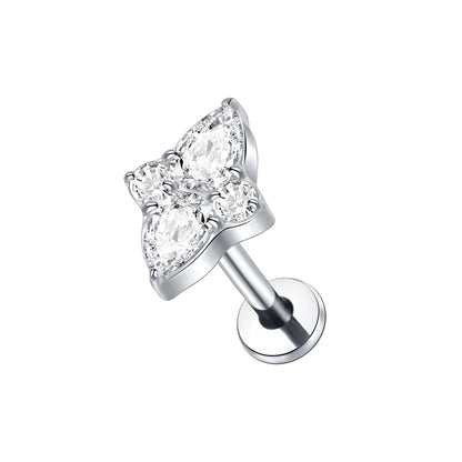 1PC Titanium Zircon Stud Earring Women Exquisite Ear Stud Cartilage Tragus Daith Helix Labret Piercing Body Jewelry