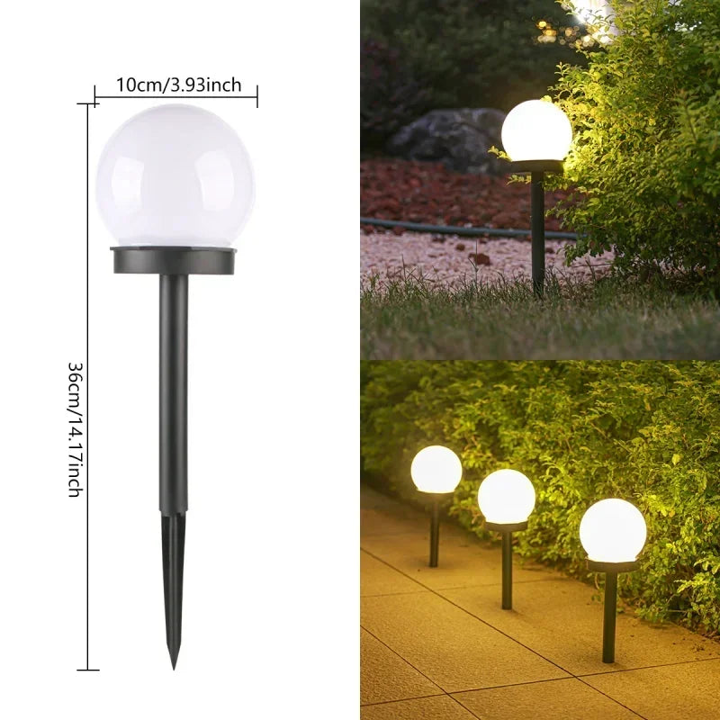 Solar Round Ball Light LED Solar Power Light Outdoor Waterproof Garden Decoration Yard Lawn Street Ball Ground Lamp